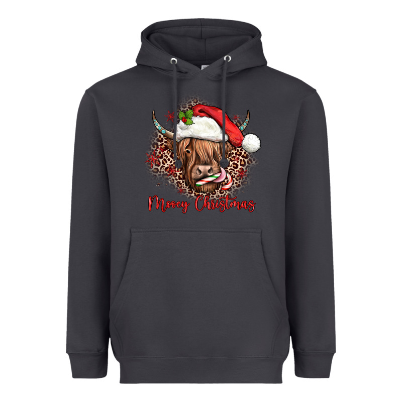 Mooey Christmas Cow Heavyweight Hoodie by JahusDesignShop | Teevron