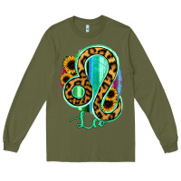 Army Green Leo Zodiac Sign Sunflower Leopard Serape Long Sleeve Tee - RanaPortraitStore