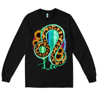 Black Leo Zodiac Sign Sunflower Leopard Serape Long Sleeve Tee - RanaPortraitStore