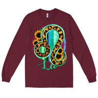 Burgundy Leo Zodiac Sign Sunflower Leopard Serape Long Sleeve Tee - RanaPortraitStore