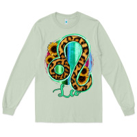 Matcha Leo Zodiac Sign Sunflower Leopard Serape Long Sleeve Tee - RanaPortraitStore