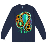 Navy Leo Zodiac Sign Sunflower Leopard Serape Long Sleeve Tee - RanaPortraitStore