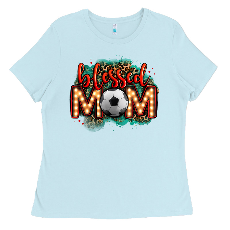 Blessed Soccer Mom Lightbulb Letters Ladies Tee by OliviaCreatesArt | Teevron
