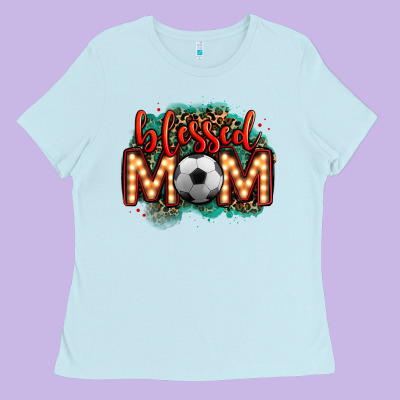 Blessed Soccer Mom Lightbulb Letters Ladies Tee Designed By Oliviacreatesart
