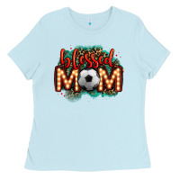 Baby Blue blessed soccer mom lightbulb letters Ladies Tee - OliviaCreatesArt