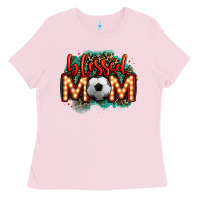 Bubblegum Pink blessed soccer mom lightbulb letters Ladies Tee - OliviaCreatesArt