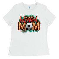 White blessed soccer mom lightbulb letters Ladies Tee - OliviaCreatesArt