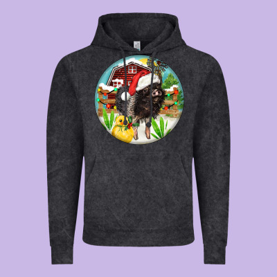 Baby Pig Vintage Hoodie Designed By Fadigitalartstudio