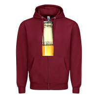 Burgundy yellow beer bottle Zipper Hoodie - AdoDesignShop