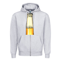 Heather Grey yellow beer bottle Zipper Hoodie - AdoDesignShop