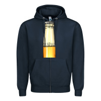 Navy yellow beer bottle Zipper Hoodie - AdoDesignShop