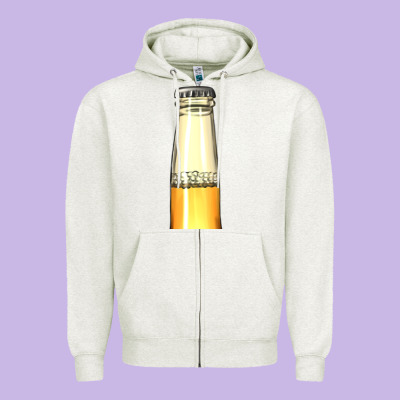 Yellow Beer Bottle Zipper Hoodie Designed By Adodesignshop