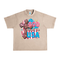 French Oak God Blessed the USA Urban Heavy Tee - FaDigitalArtStudio