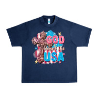 Navy God Blessed the USA Urban Heavy Tee - FaDigitalArtStudio