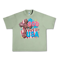 Oil Green God Blessed the USA Urban Heavy Tee - FaDigitalArtStudio