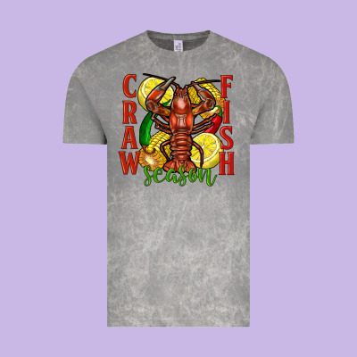 Crawfish Season Vintage Tee Designed By Fadigitalartstudio