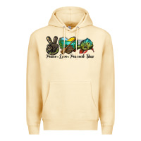 Pina Colada Peace Love Peacock Bass Premium Hoodie - LillyAllenDesigns