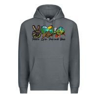 Rock Peace Love Peacock Bass Premium Hoodie - LillyAllenDesigns