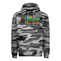 Slate Camo Peace Love Peacock Bass Premium Hoodie - LillyAllenDesigns