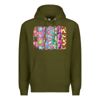 Army Green Easter Brushstrokes Premium Hoodie - RanaPortraitStore
