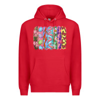 Red Easter Brushstrokes Premium Hoodie - RanaPortraitStore