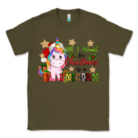 Army Green all i want for christmas is a unicorn Classic Tee - CowGirlArtShop