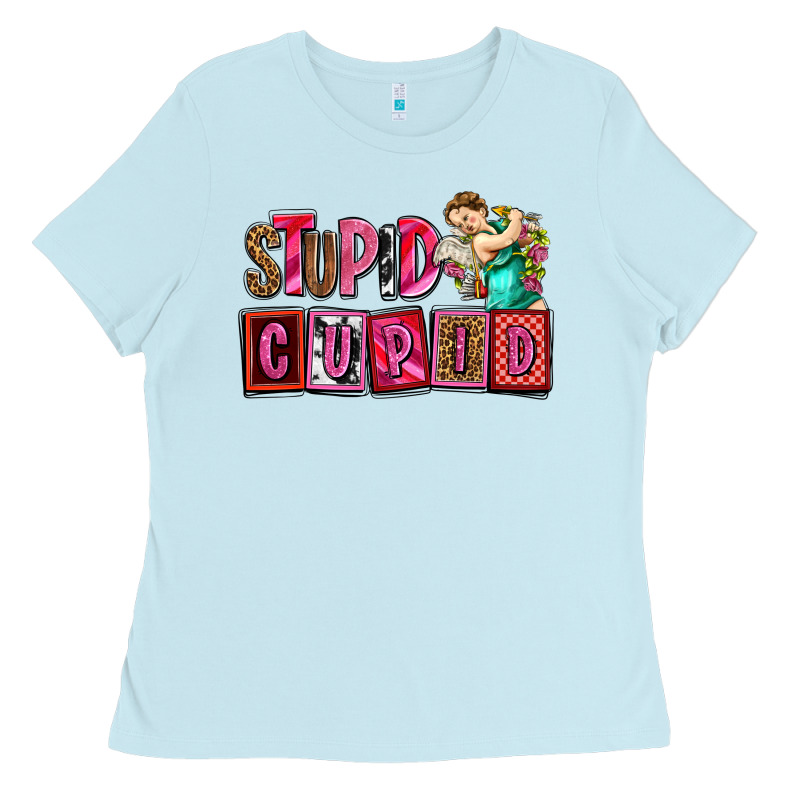 Stupid Cupid With Cupid Olivia Ladies Tee by OliviaCreatesArt | Teevron