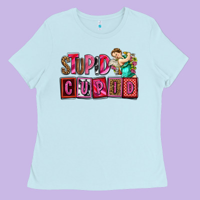 Stupid Cupid With Cupid Olivia Ladies Tee Designed By Oliviacreatesart