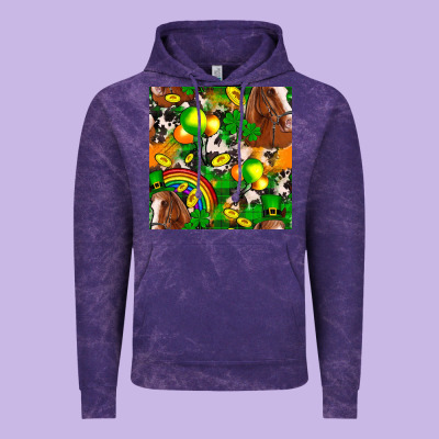 St. Patrick's Day Horse With Balloons Vintage Hoodie Designed By Fadigitalartstudio