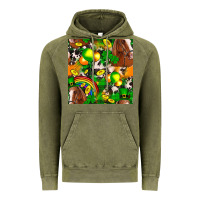 Vintage Olive St. Patrick's Day Horse With Balloons Vintage Hoodie - FaDigitalArtStudio