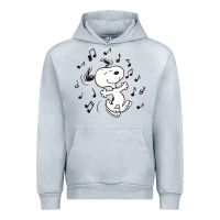 Heather Grey dancing dog Urban Hoodie - DesigneFamous