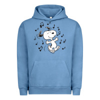 Pigment Pebble Blue dancing dog Urban Hoodie - DesigneFamous