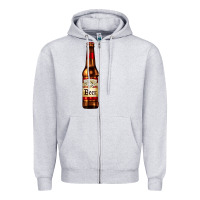Heather Grey red beer bottle Zipper Hoodie - AdoDesignShop