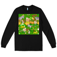 Black farm life seamless pattern Long Sleeve Tee - FaDigitalArtStudio