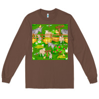Chestnut farm life seamless pattern Long Sleeve Tee - FaDigitalArtStudio