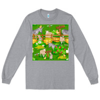 Heather Grey farm life seamless pattern Long Sleeve Tee - FaDigitalArtStudio