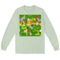 Matcha farm life seamless pattern Long Sleeve Tee - FaDigitalArtStudio