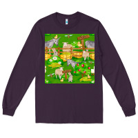 Plum farm life seamless pattern Long Sleeve Tee - FaDigitalArtStudio