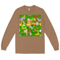Toasted Coconut farm life seamless pattern Long Sleeve Tee - FaDigitalArtStudio