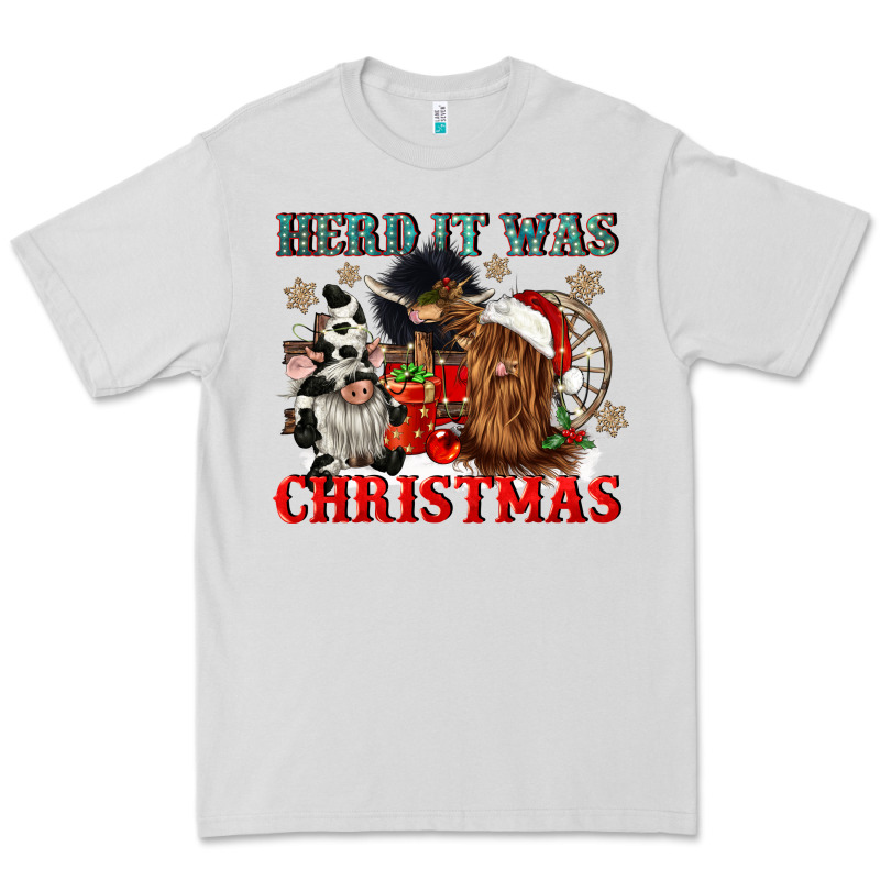 Herd It Was Christmas Premium Tee by CowGirlArtShop | Teevron