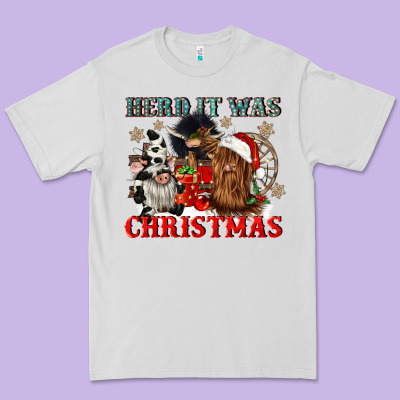 Herd It Was Christmas Premium Tee Designed By Cowgirlartshop