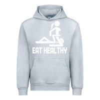 Heather Grey eat healthy Urban Hoodie - DesigneFamous