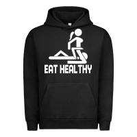 Pigment Black eat healthy Urban Hoodie - DesigneFamous