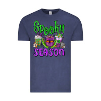 Vintage Denim Spooky Season Coffee Cups Vintage Tee - FaDigitalArtStudio