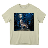 Mossy wolf howling at the moon Heavy Core Tee - TumblerDesignByShophia