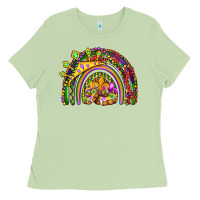 Matcha mardi gras rainbow Ladies Tee - OliviaCreatesArt