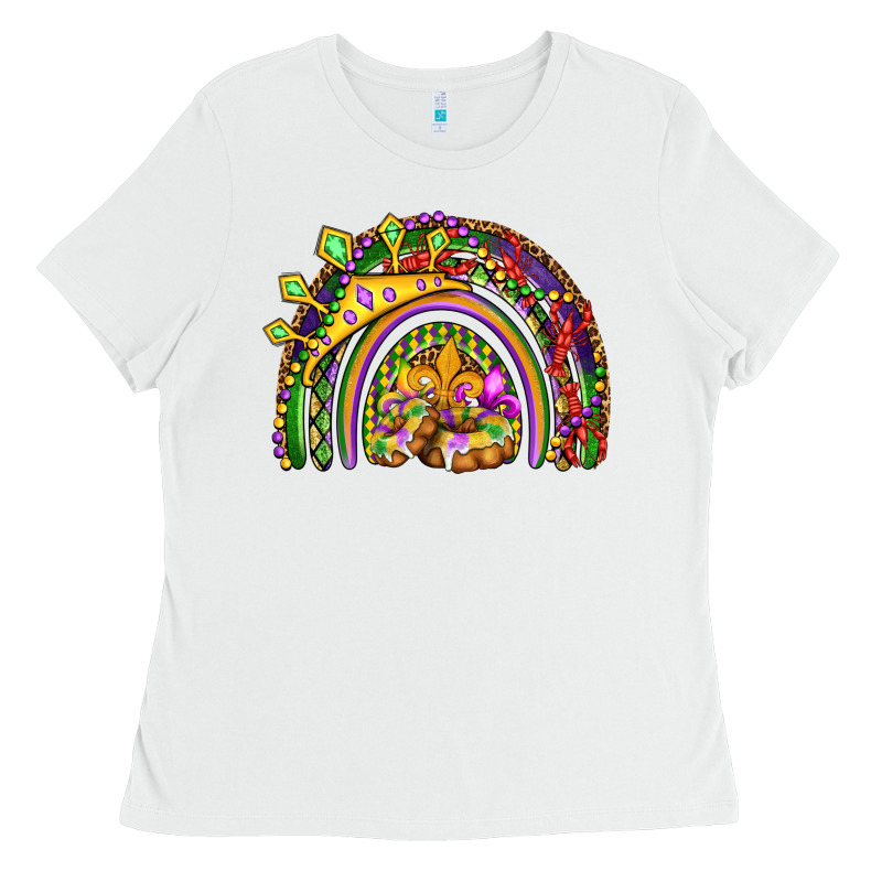 Mardi Gras Rainbow Ladies Tee by OliviaCreatesArt | Teevron