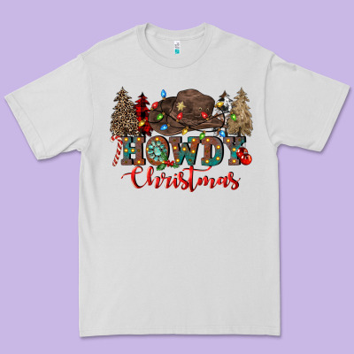 Howdy Christmas Premium Tee Designed By Cowgirlartshop
