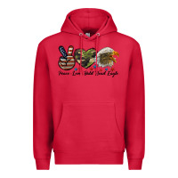 Cardinal peace love bald head eagle Premium Hoodie - LillyAllenDesigns