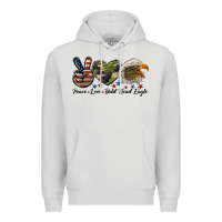 Dove Grey peace love bald head eagle Premium Hoodie - LillyAllenDesigns